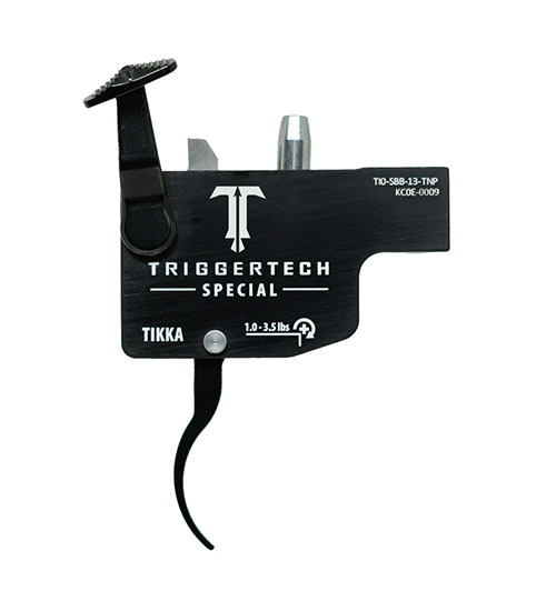 TriggerTech Tikka Trigger offers a smooth, adjustable pull with a special curved design for enhanced accuracy and control, perfect for precision shooting.
